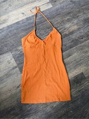 Garage Orange Halter Mini Dress